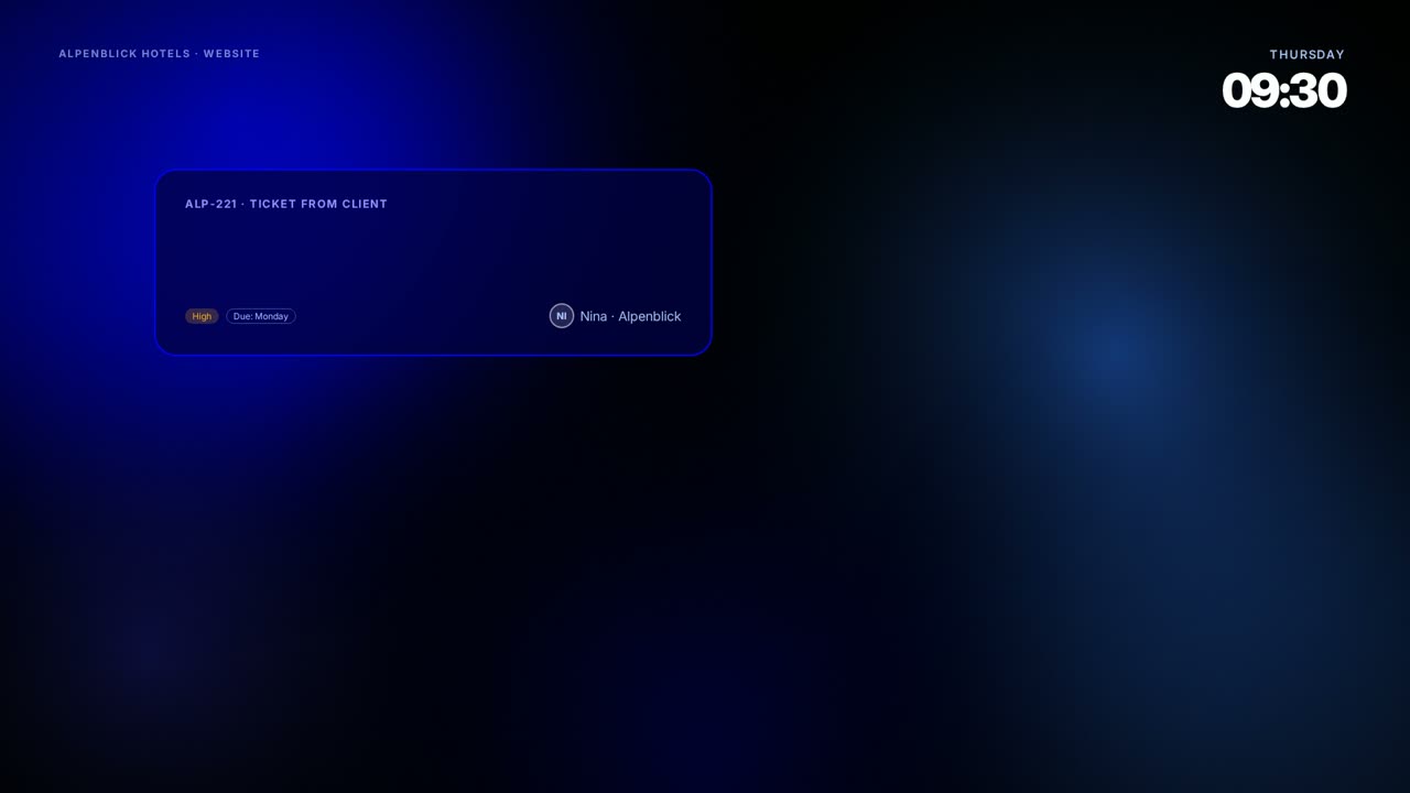 A client website change, tracked to done